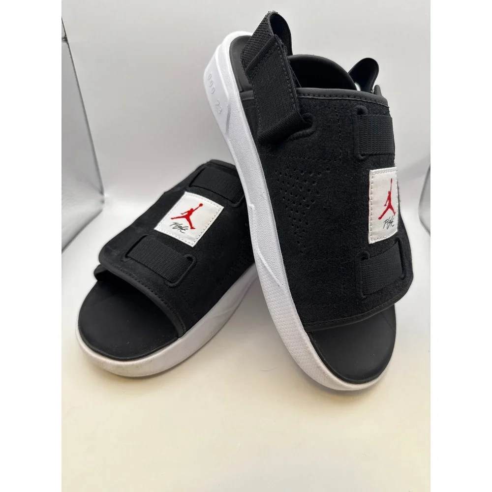 Jordan LS Slide Black White University Red DO6379-061 Mens Size 9 Sandals